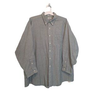 L.L.Bean Men's Long Sleeve Button Down Cotton Light Green Shirt 18-33 XL